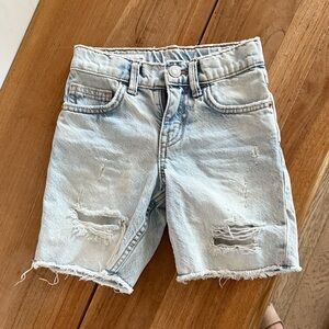 Zara Light Blue Distressed Kids Shorts